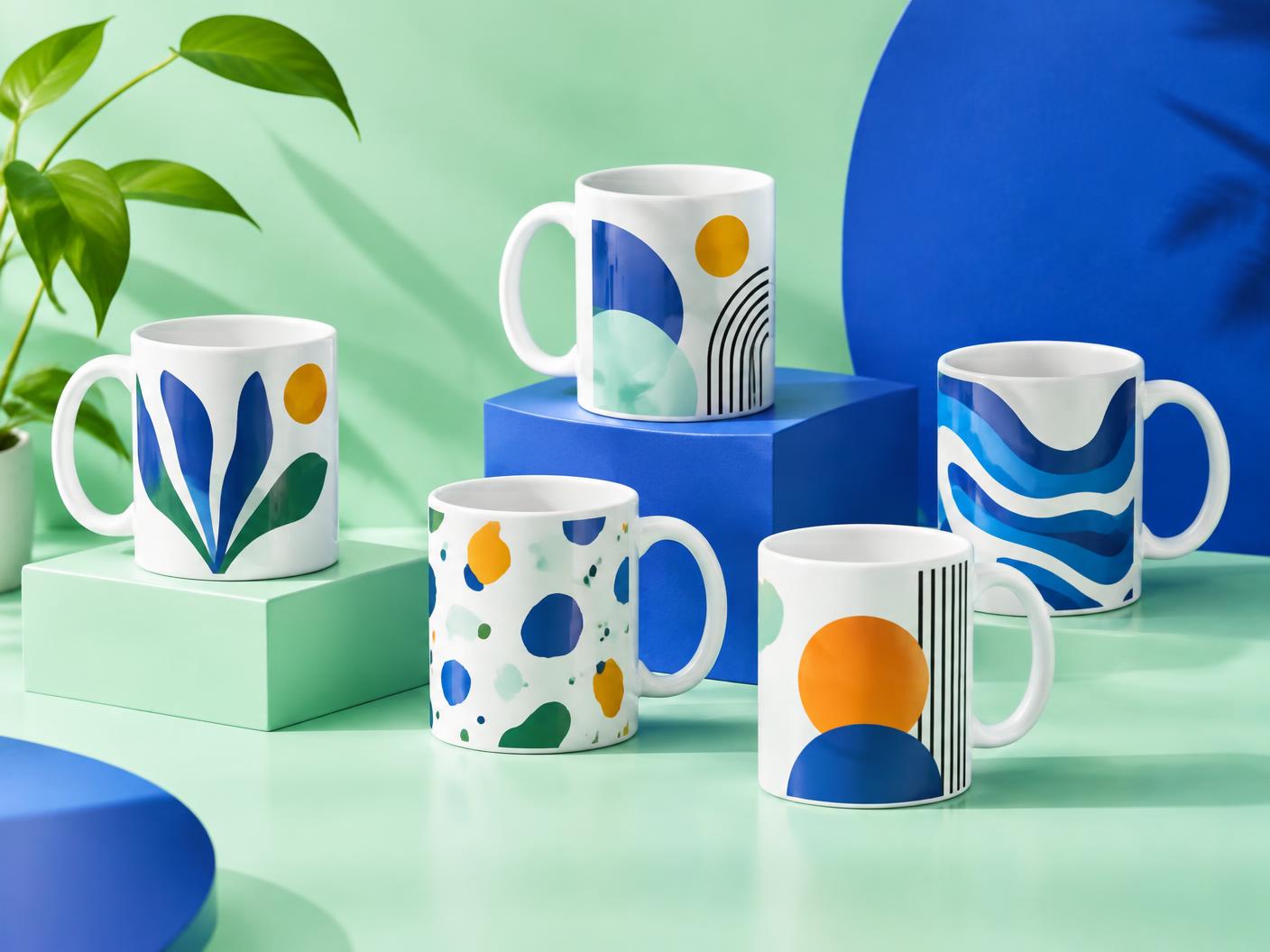 Coleção de canecas personalizadas coloridas